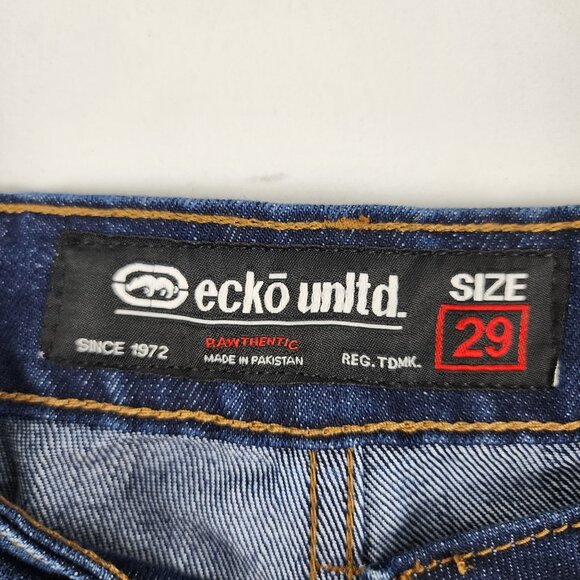 ECKO Unltd Jeans Mens 29 Blue Loose Cargo Distressed Denim (29x30) NWT - Picture 4 of 15